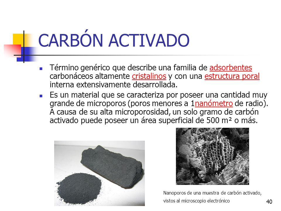 para que se utiliza el carbon activado en la cristalizacion